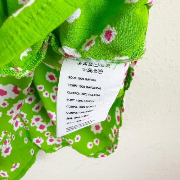 Faithfull The Brand Laurel Green Floral Mini Dress Size 4 - Picture 5 of 6